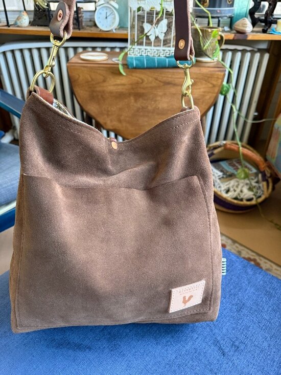 Meanwhile Back On The Farm Handbags - Chocolate Suede Carry All